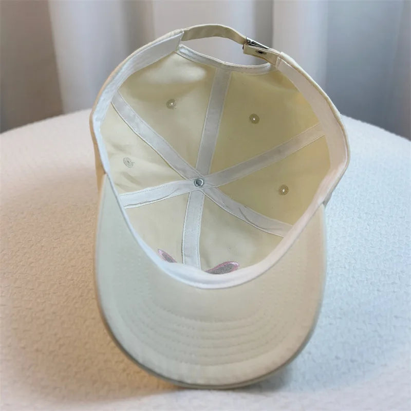 Casquette de baseball brodée avec nœud doux