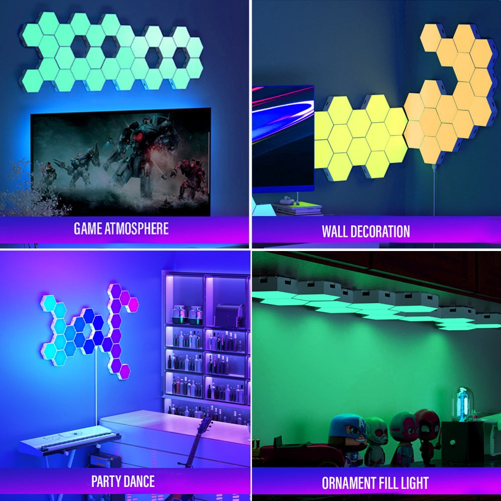 Luces LED hexagonales RGB con Bluetooth