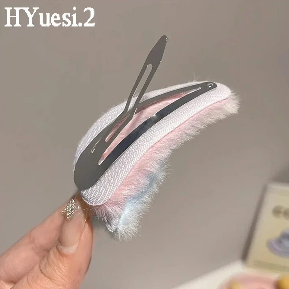 Pinces à cheveux pastel en forme d'étoile en peluche