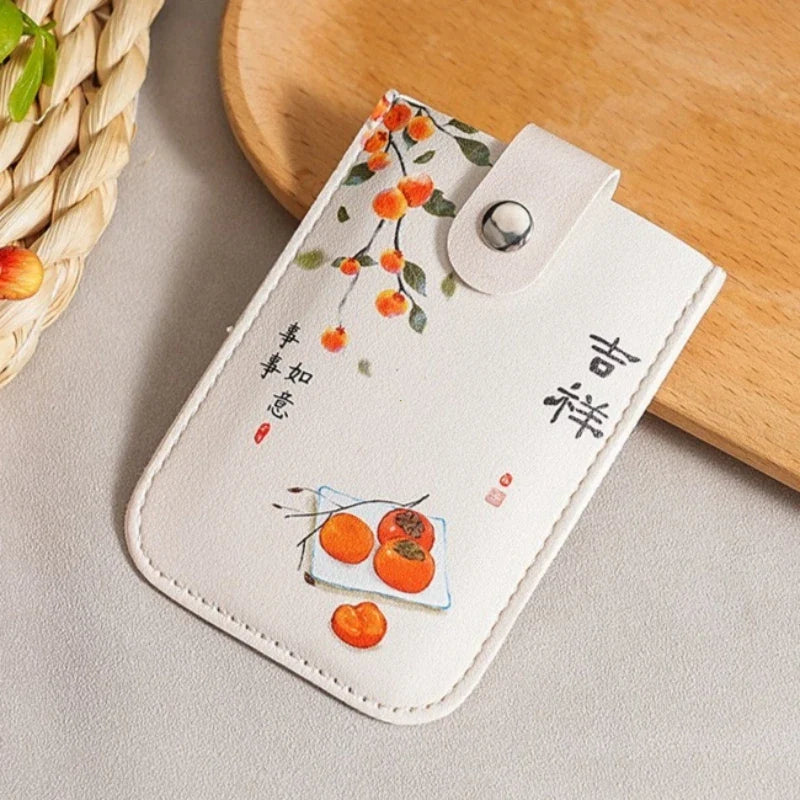 Kawaii Persimmon Cuties Protected Card Holder