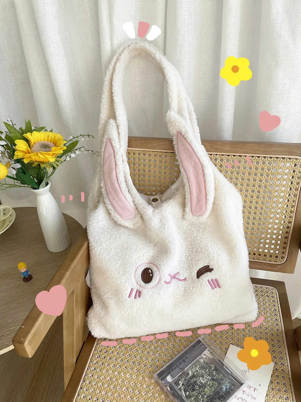 Bolsas de mano de conejito y oso kawaii