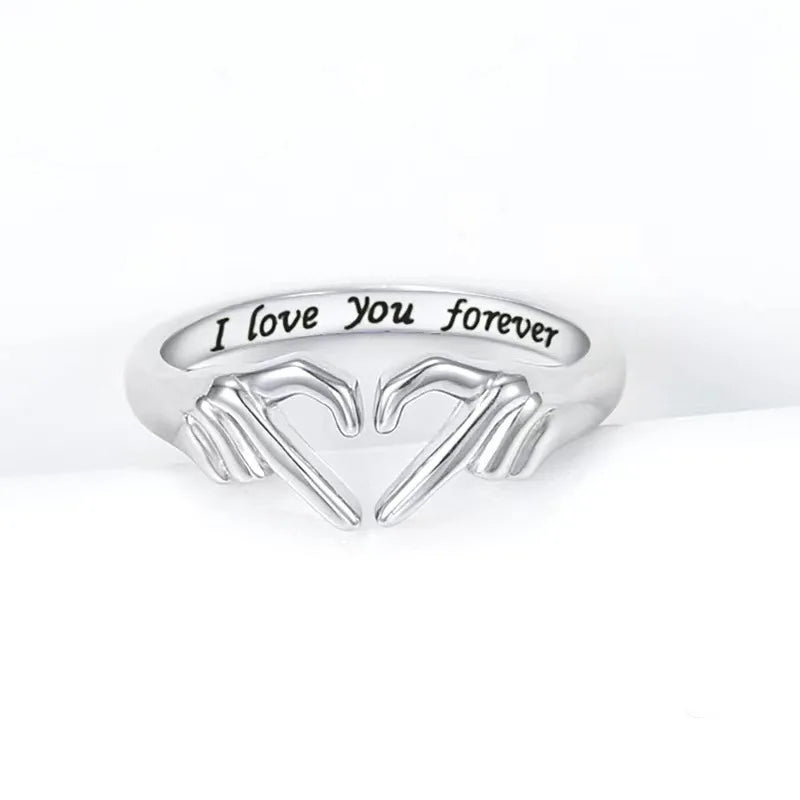 Cute Heart Hands Ring