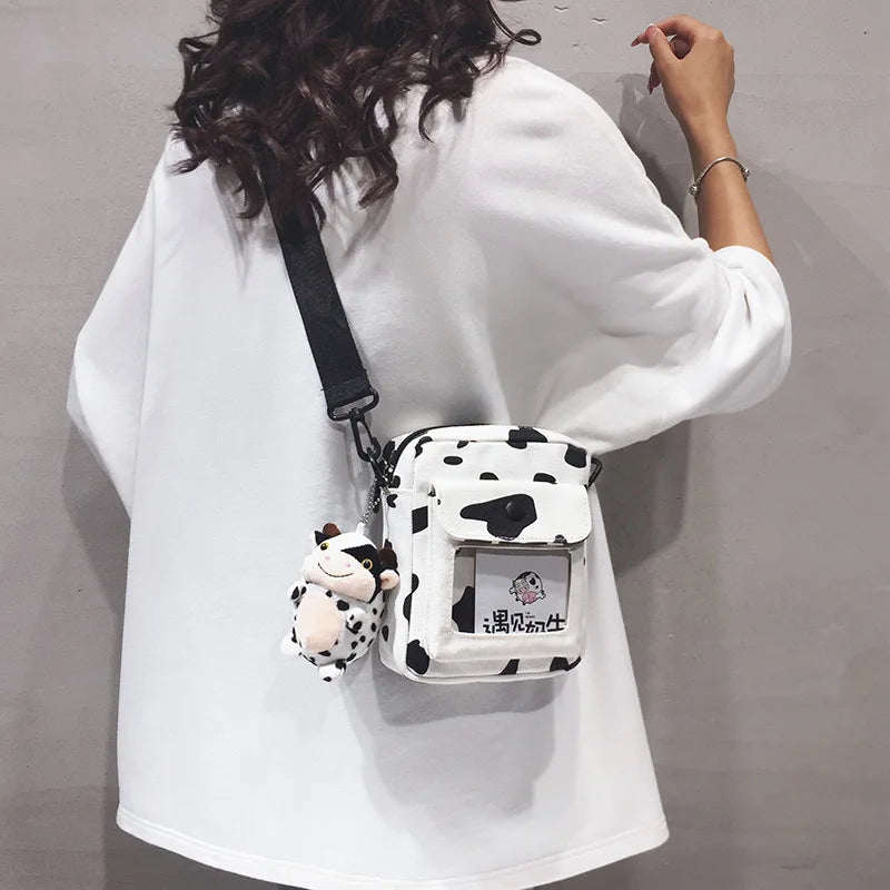 Mini sac à bandoulière imprimé vache