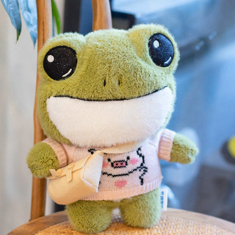 Peluches grenouilles aventureuses