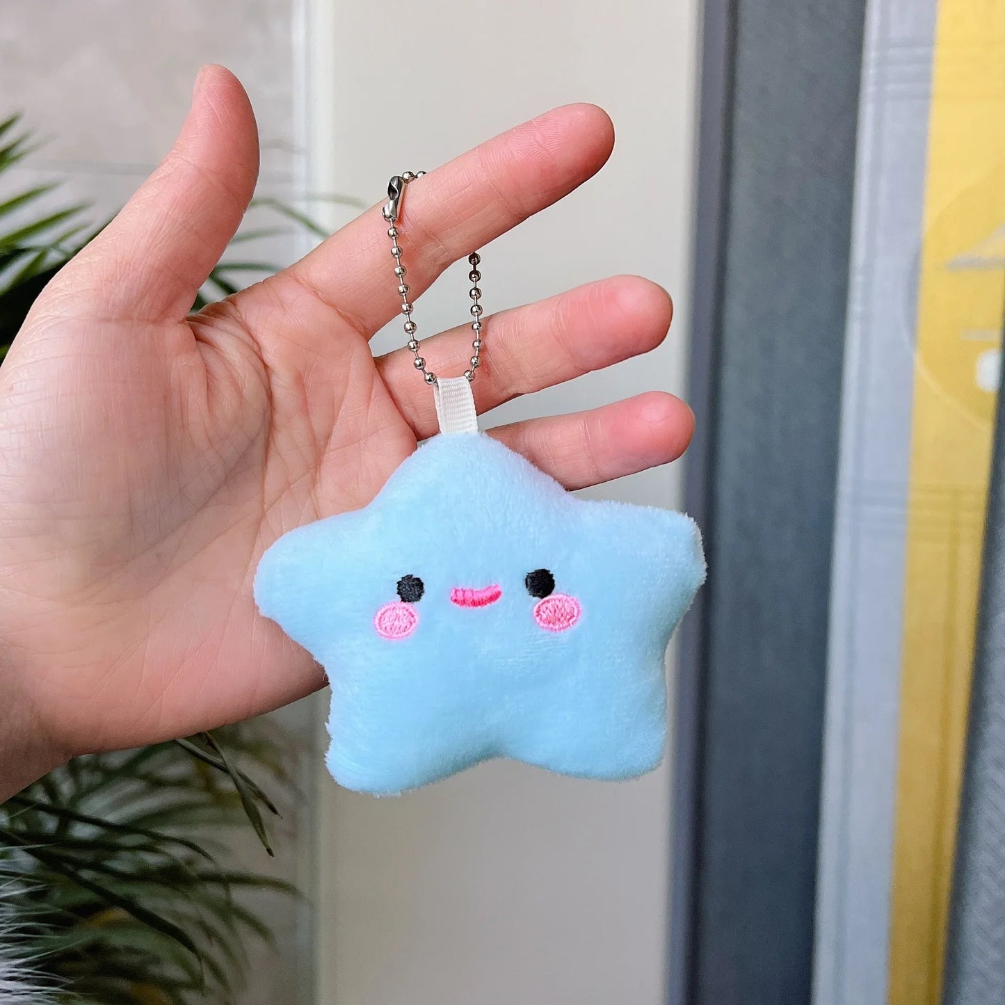 Porte-clés pendentif en peluche étoile kawaii