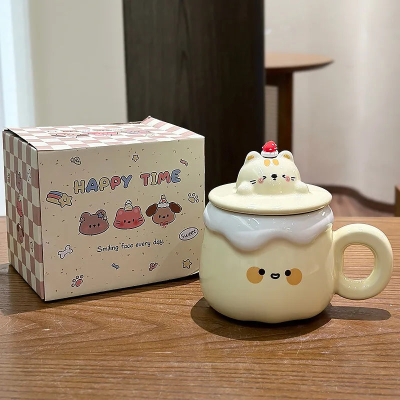 Mugs en céramique "Pudding Animaux Kawaii"