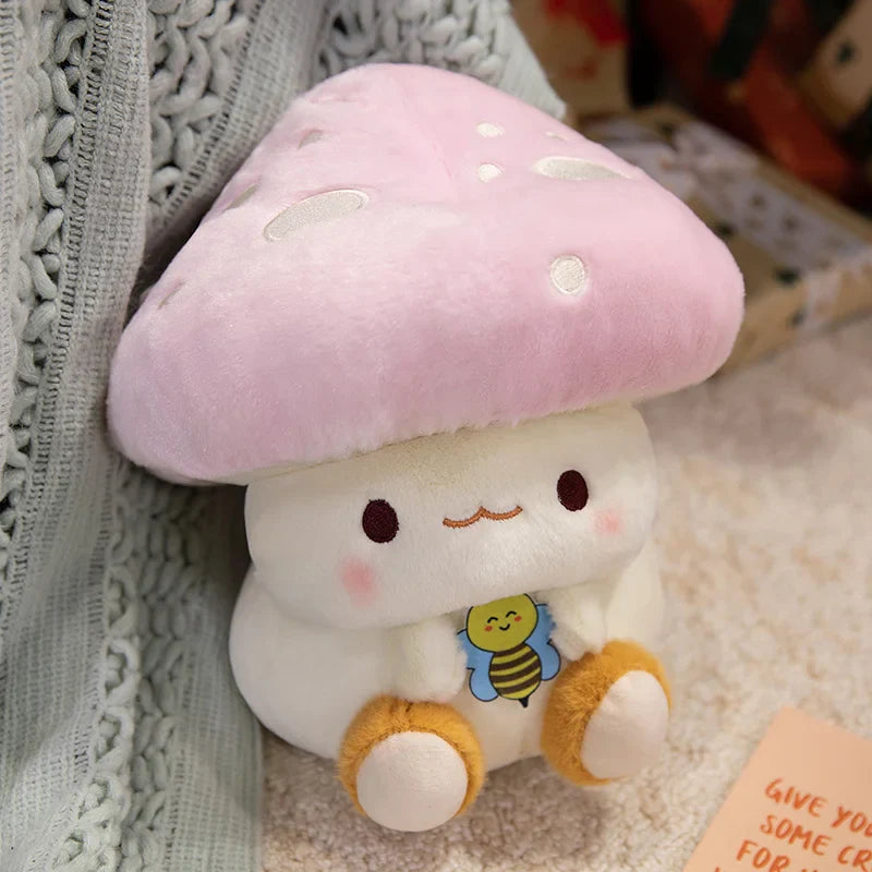 Peluches Kawaii Champignon et Abeille