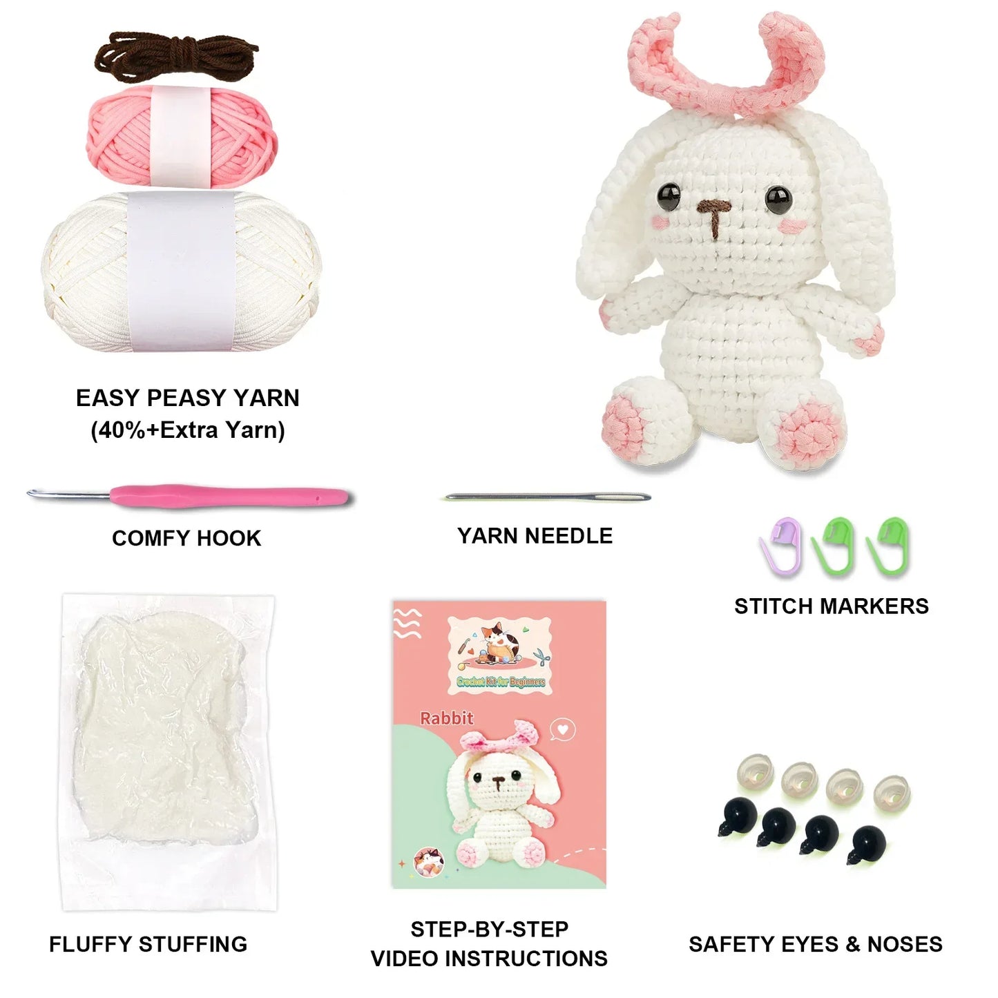 Sweet Bunny – Kit de crochet kawaii pour débutants