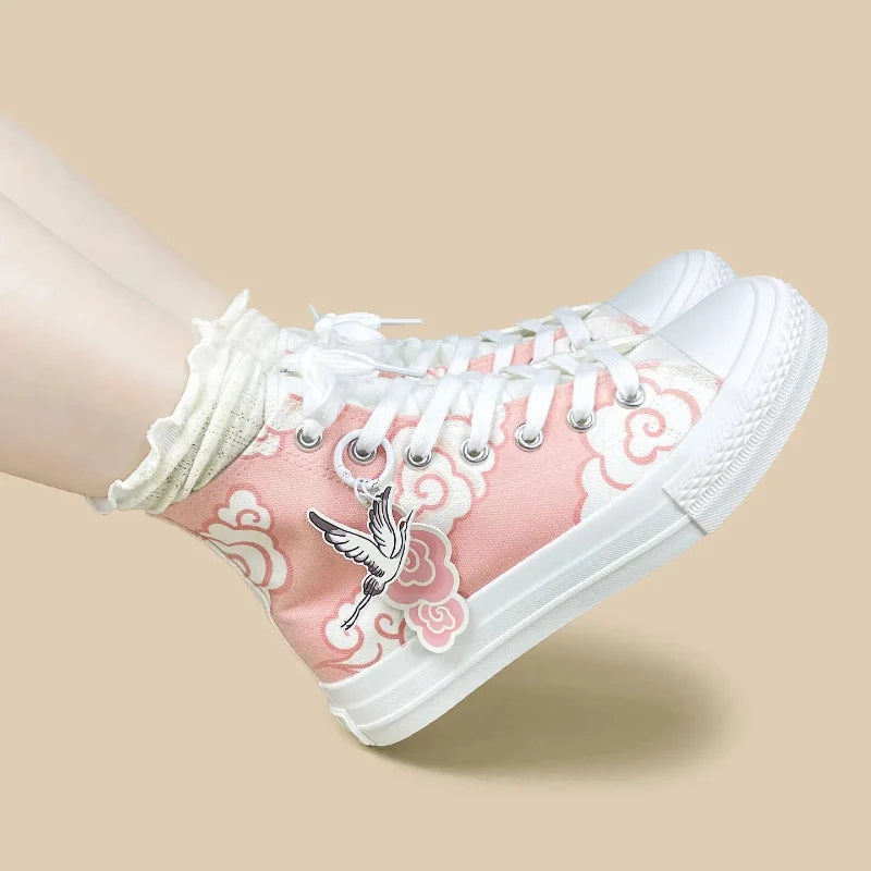 Kawaii Heavenly Cranes High Tops