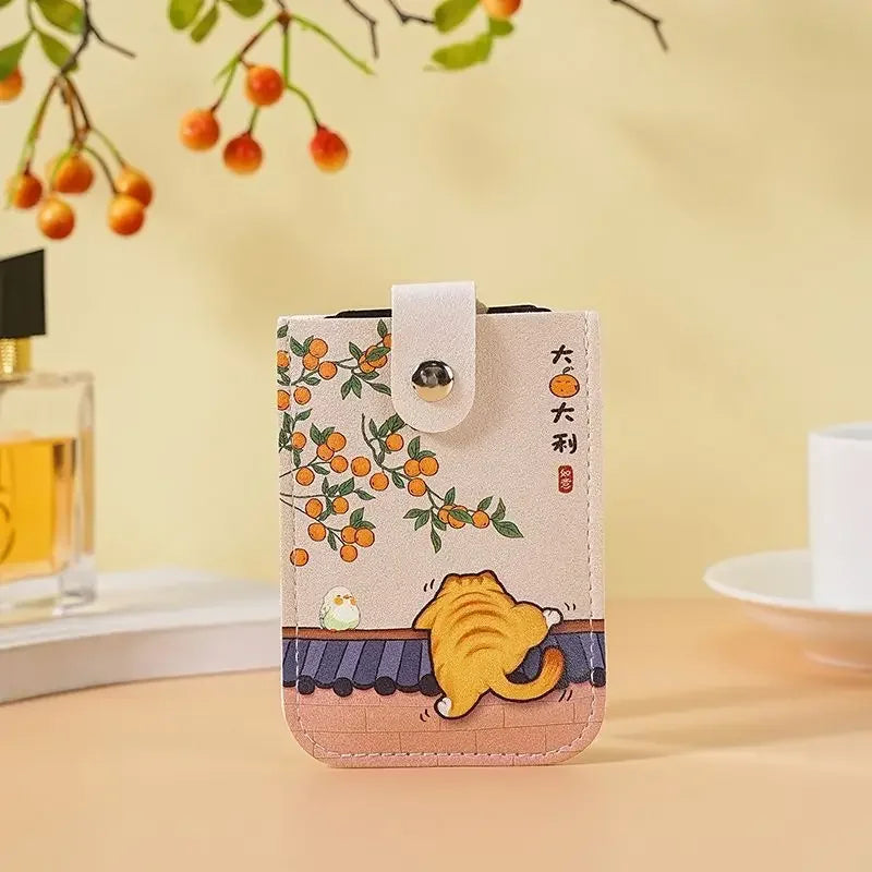 Kawaii Persimmon Cuties Protected Card Holder