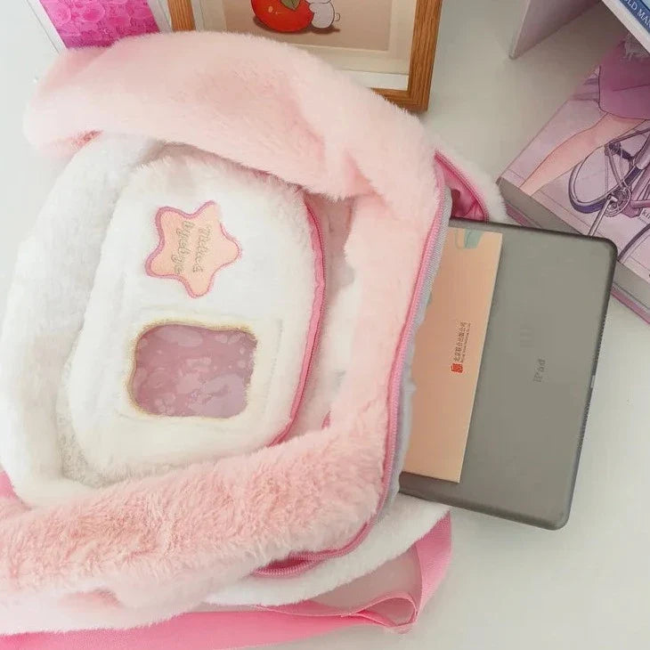 Sac à dos en peluche lapin kawaii 