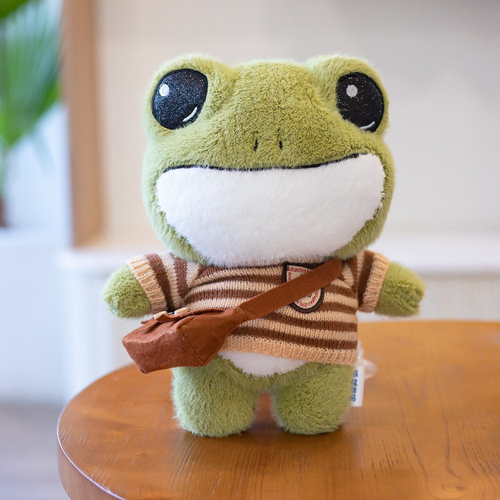Peluches grenouilles aventureuses