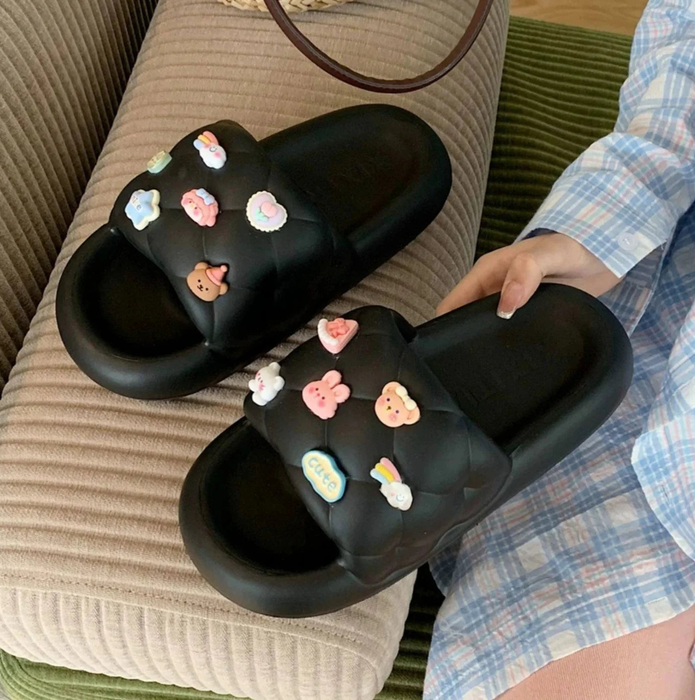 Sandales à semelle épaisse avec motif animal mignon