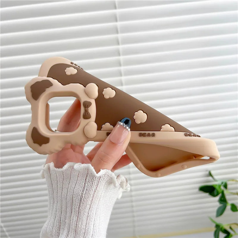 Coque iPhone avec empreintes d'ours et de pattes mignonnes