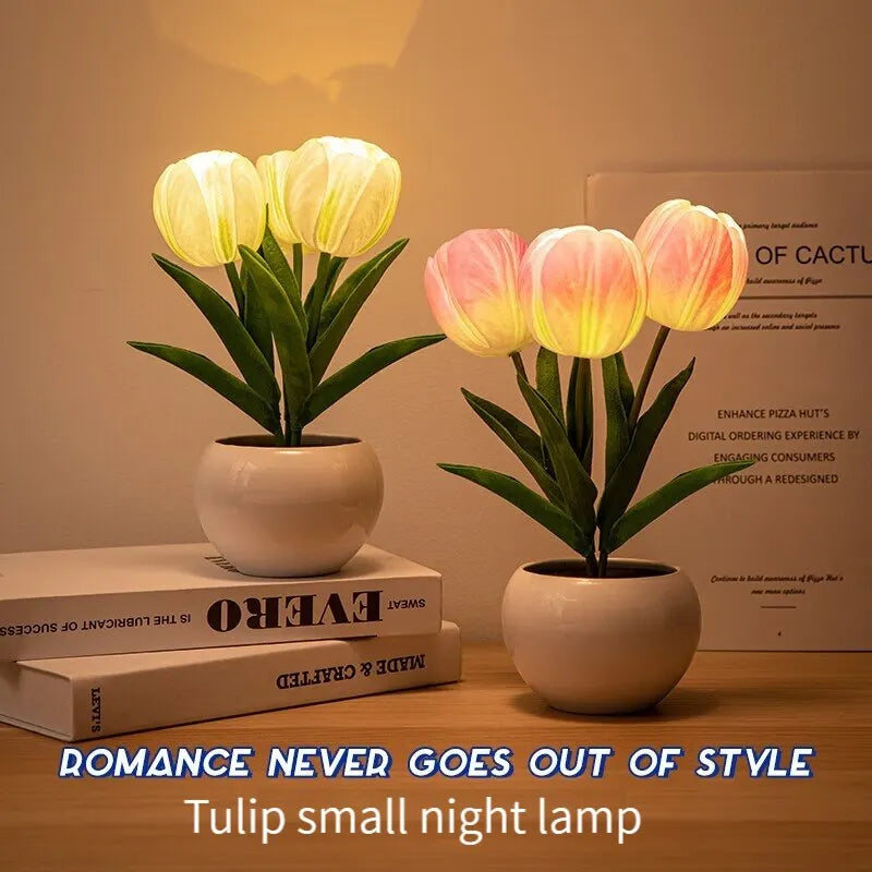 Lámpara de mesa LED recargable Tulips