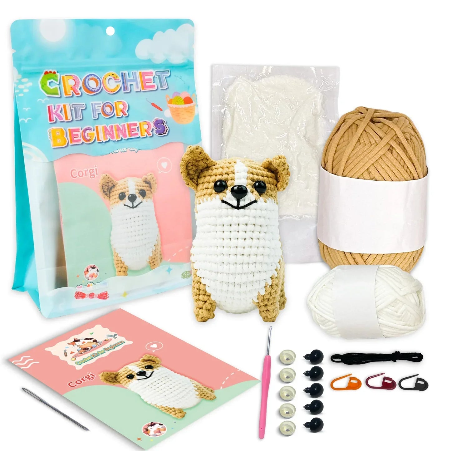 Corgi - Kit de crochet kawaii para principiantes