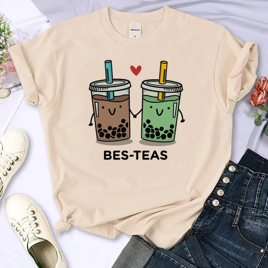Camiseta de la amistad del té Boba "Bes-Teas"