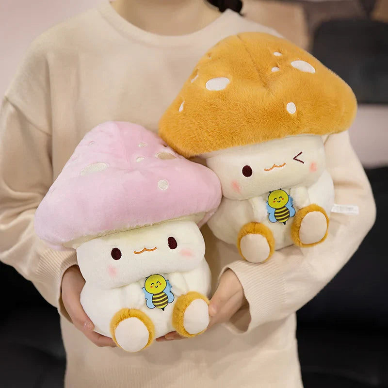 Peluches Kawaii Champignon et Abeille