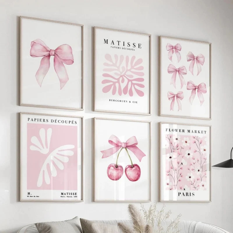 Kawaii Pastel Pink Prints Unframed 1-6PCS