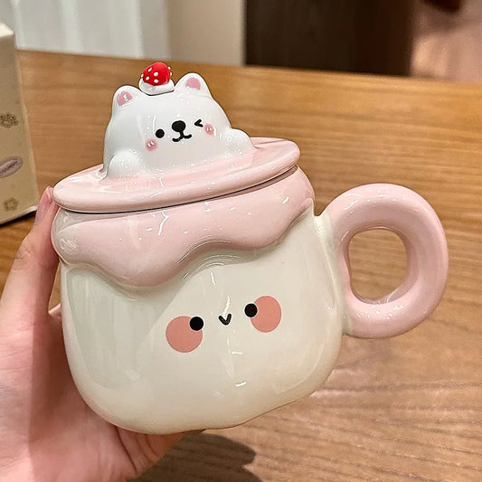 Mugs en céramique "Pudding Animaux Kawaii"