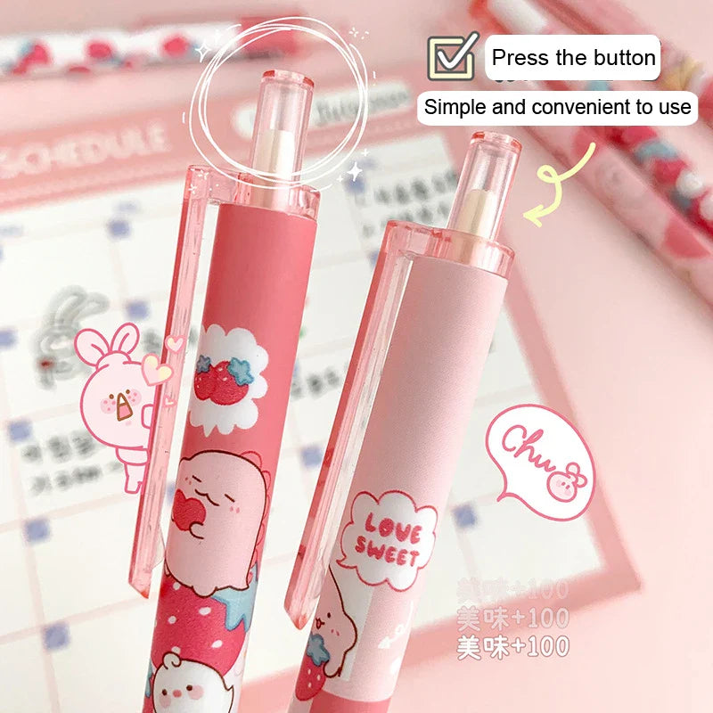 Ensemble de stylos à personnages Strawberry Sweets