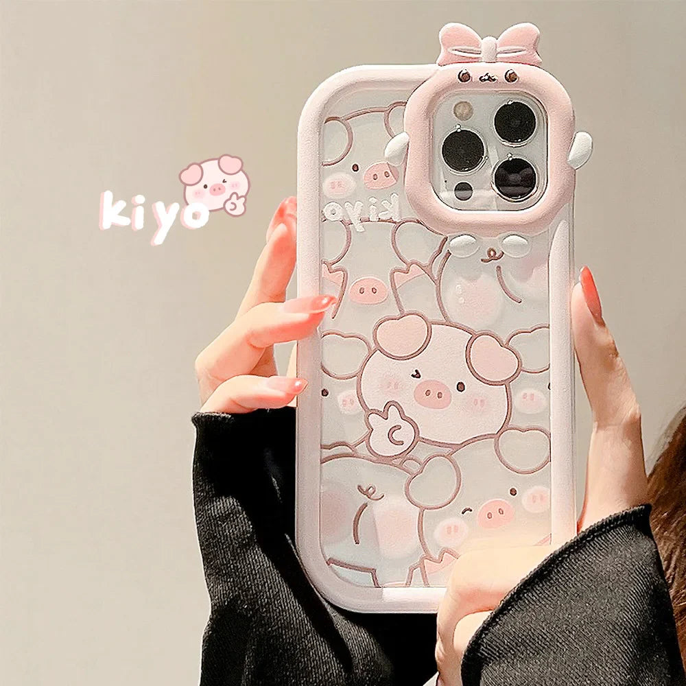 Coque iPhone Kawaii Pigs