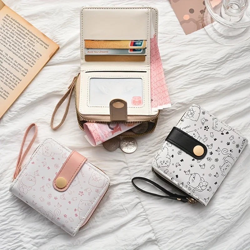 Pochette de poignet imprimé chat Kawaii