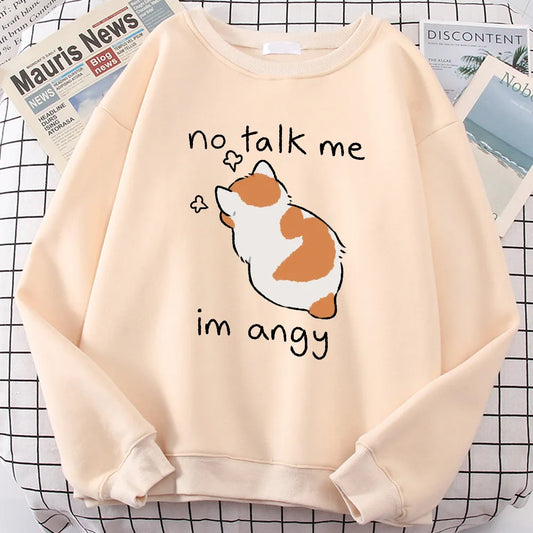 Suéter de gato enojado "No Talk Me"