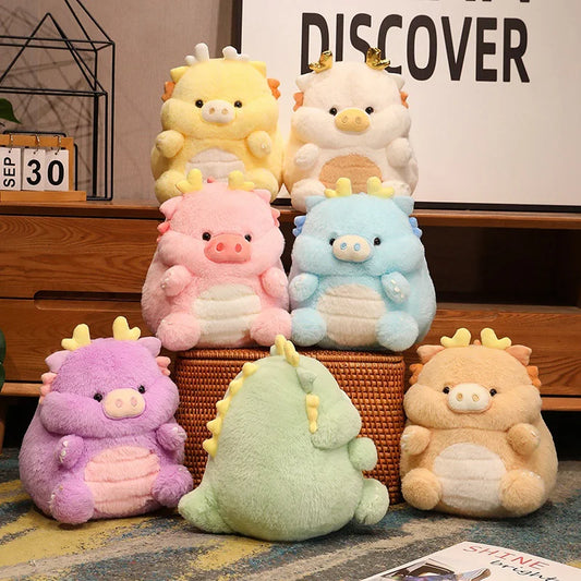 Peluches dragon pastel potelées 