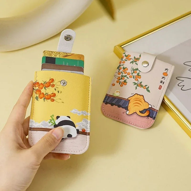 Kawaii Persimmon Cuties Protected Card Holder