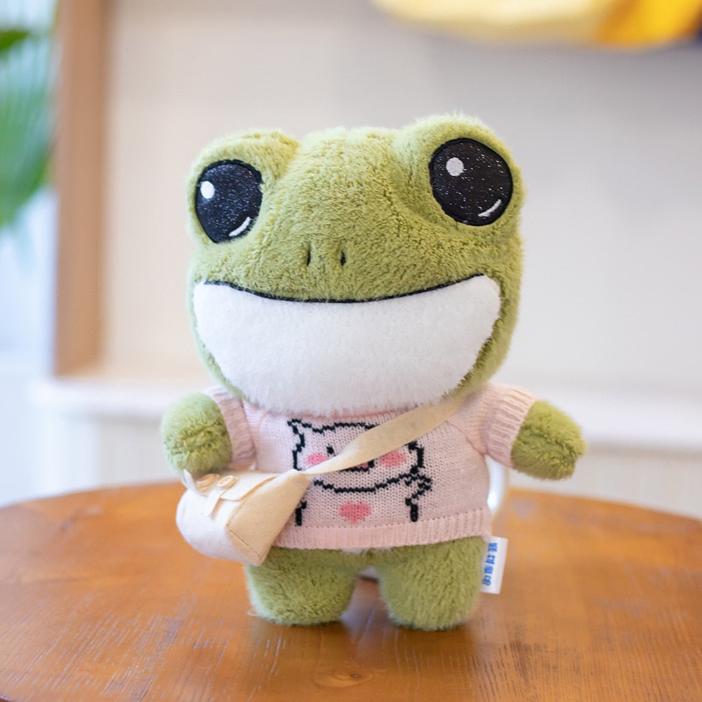 Peluches grenouilles aventureuses