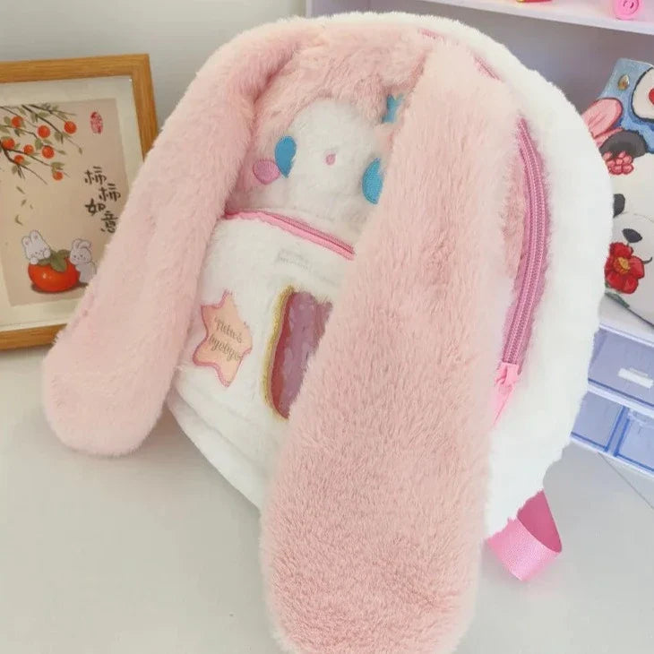 Sac à dos en peluche lapin kawaii 