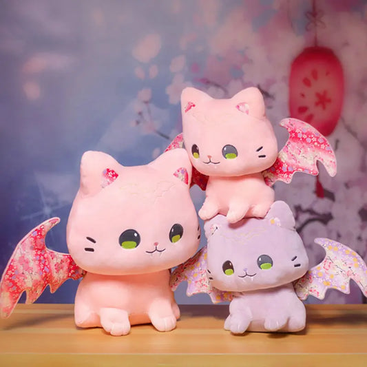 Peluches chat-chauve-souris kawaii