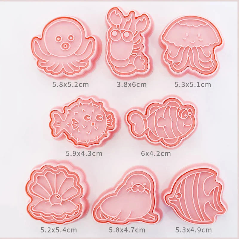 Kawaii Cookie Cutters 3D 8 Pcs