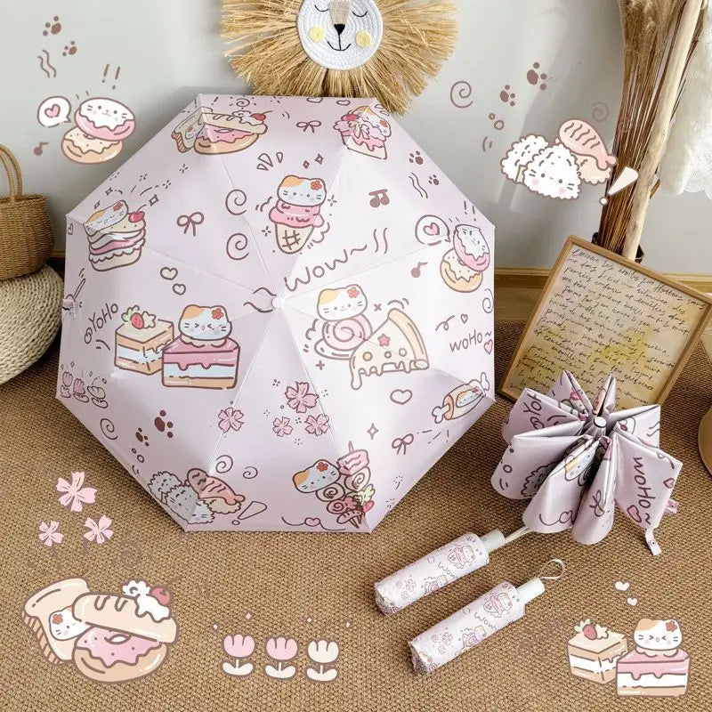 Parapluie pare-soleil Kawaii Kitty Treats