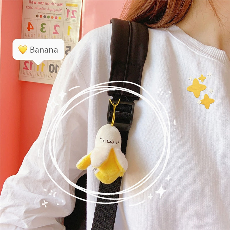 Pendentif banane en peluche