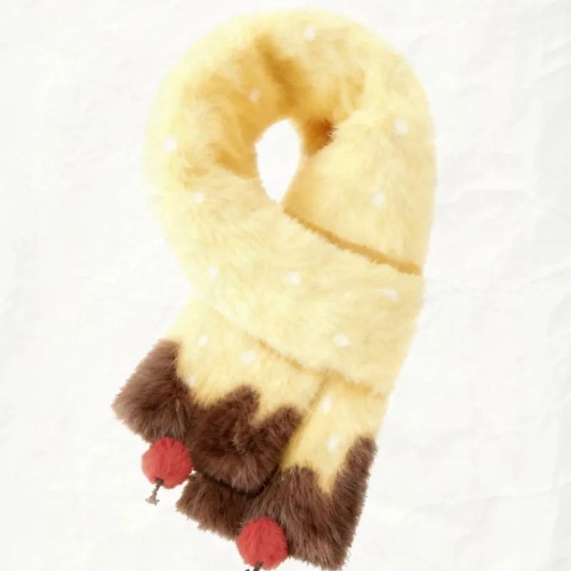 Strawberry and Cherry Cake Plush Scarf