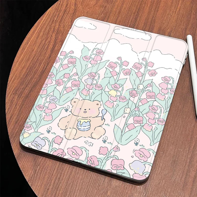 Flower Honey Bear iPad Case