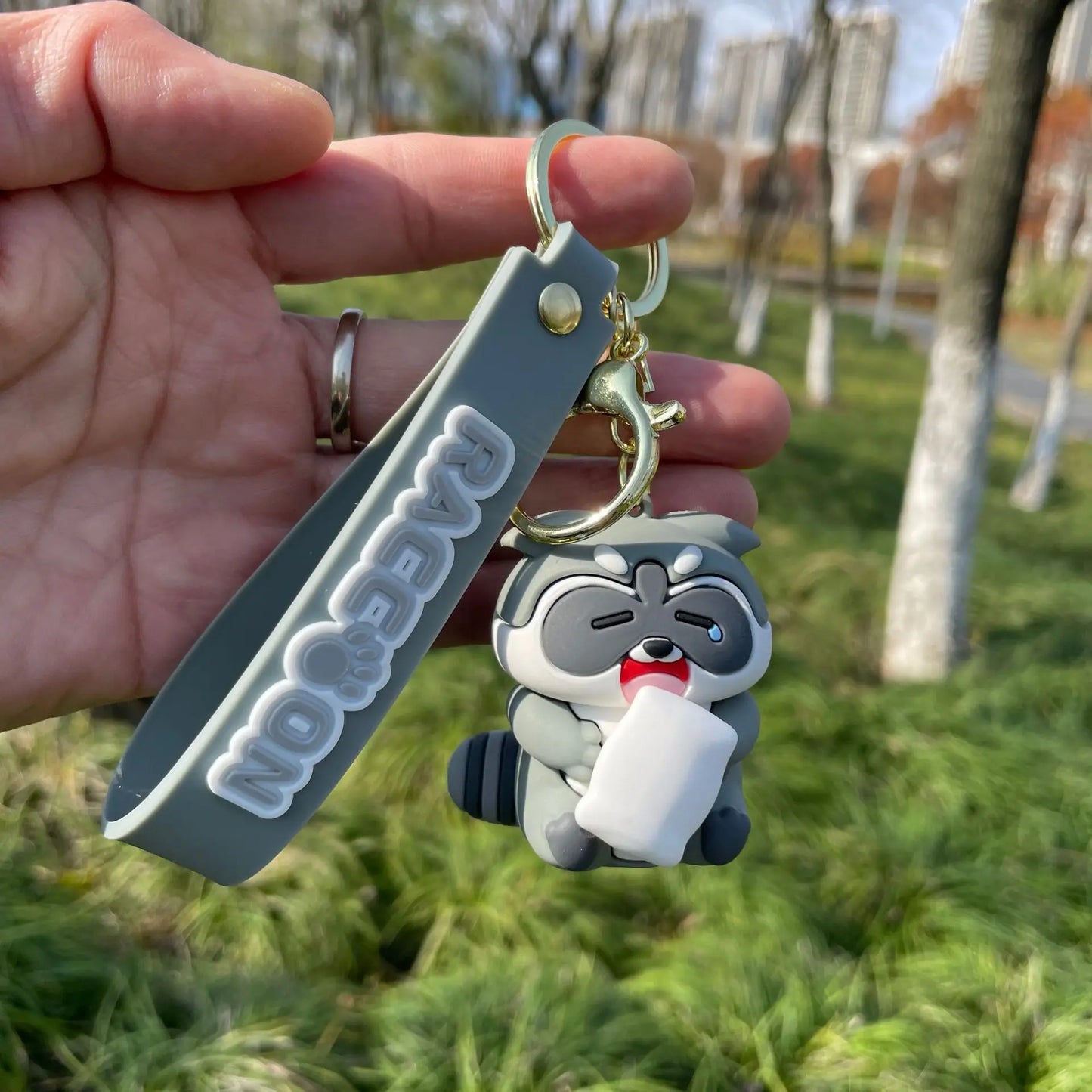 Porte-clés raton laveur kawaii