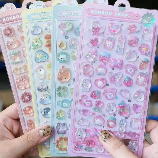 Pastel Kawaii 3D Cuties Sticker Sheets