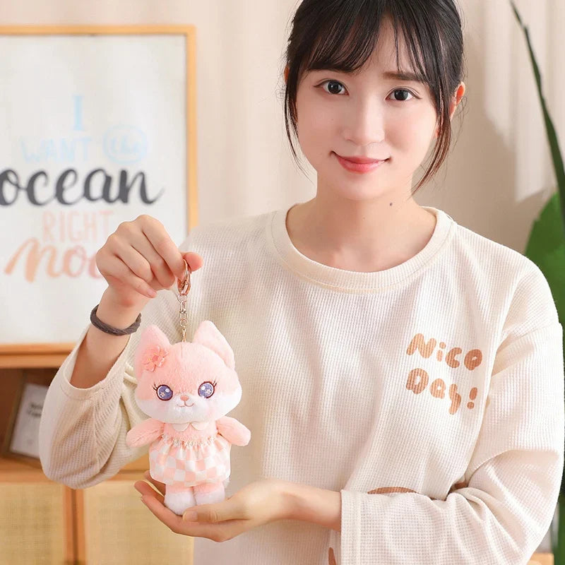 Porte-clés en peluche Renard en fleurs de cerisier