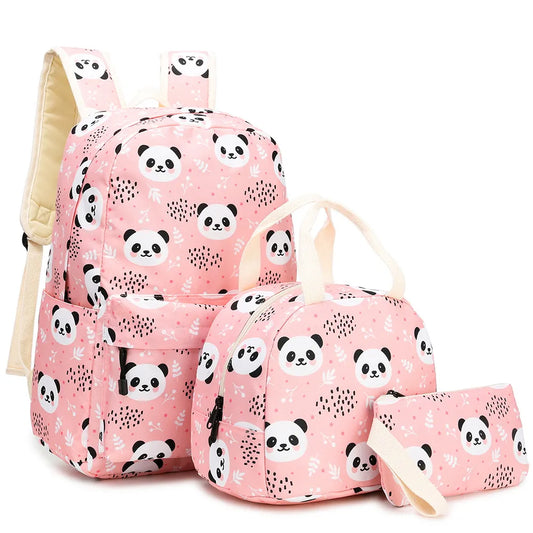 Ensemble de sacs à dos à imprimé panda rose