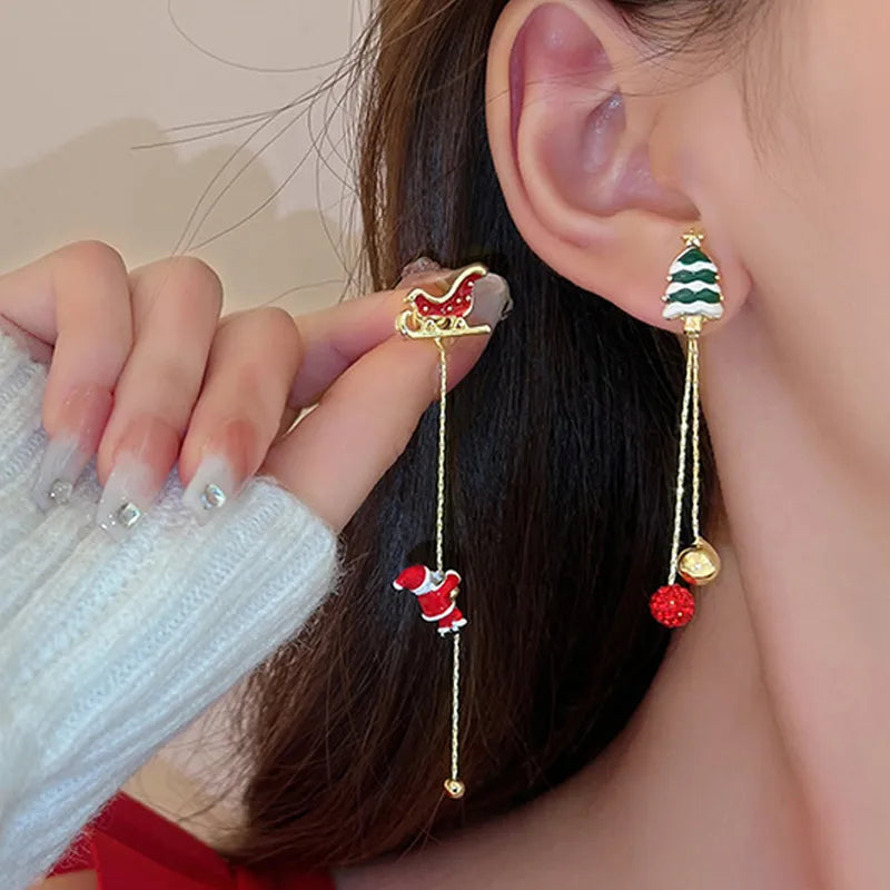 Boucles d'oreilles pendantes de Noël
