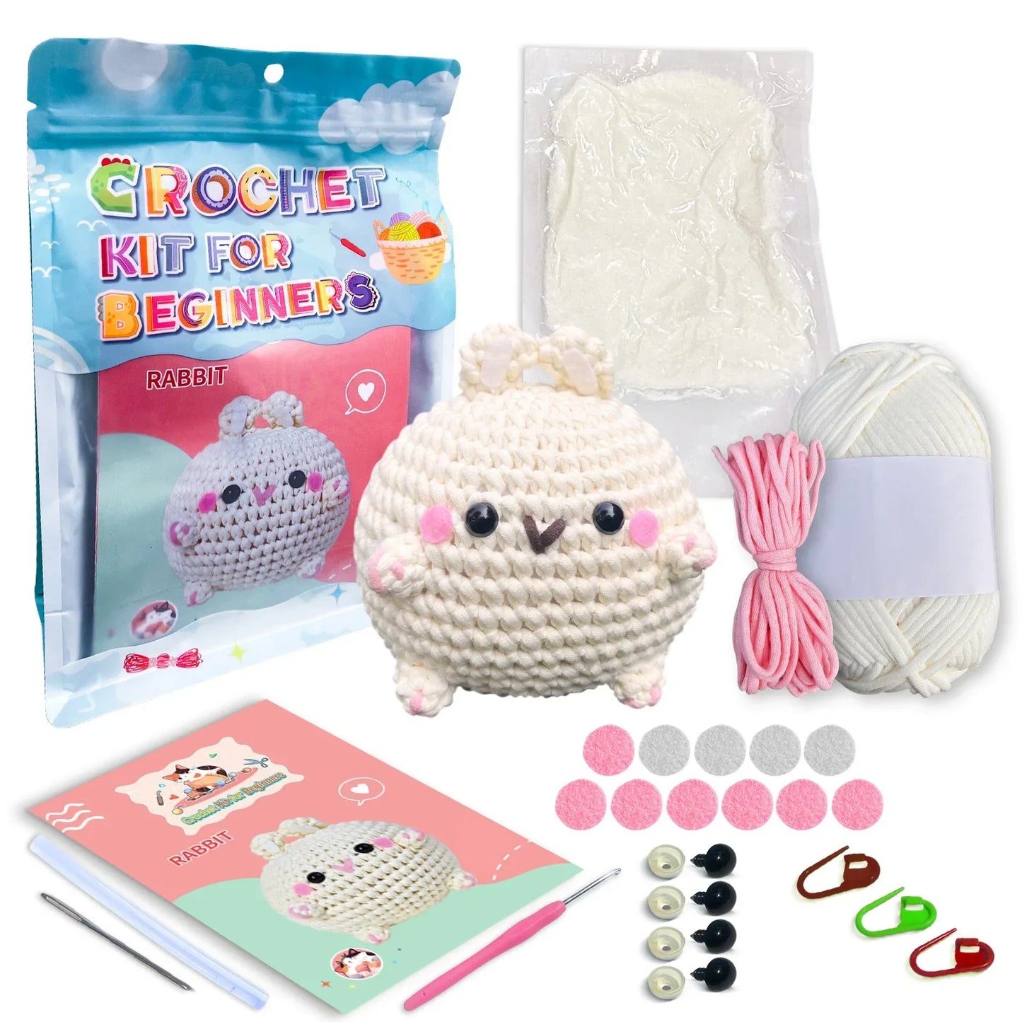 Chubby Bunny – Kit de crochet kawaii pour débutants