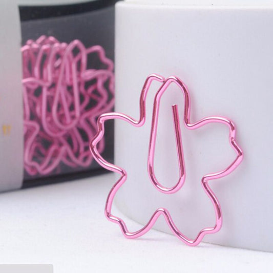 Lote de 12 clips de papel con forma de flor de cerezo