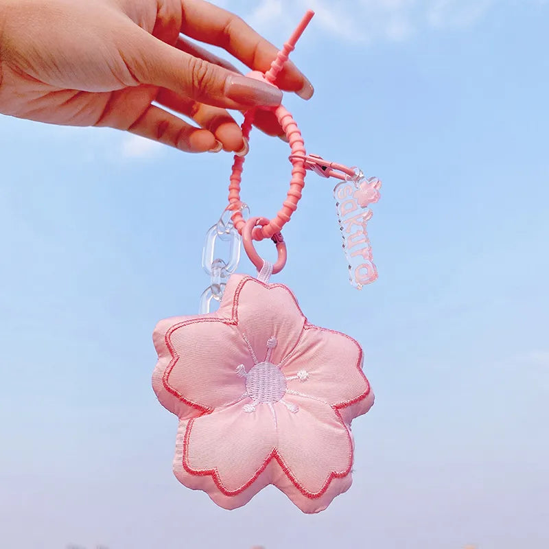 Porte-clés pendentif fleur de cerisier