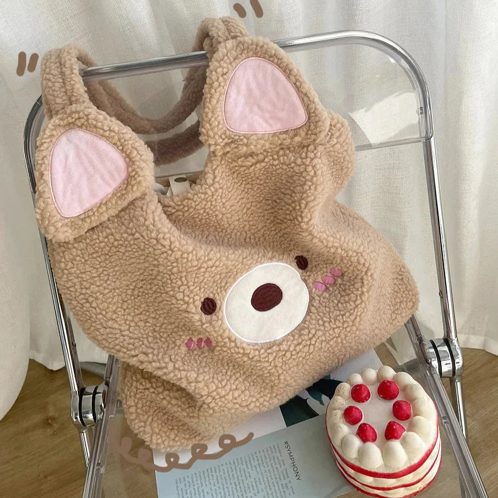 Bolsas de mano de conejito y oso kawaii