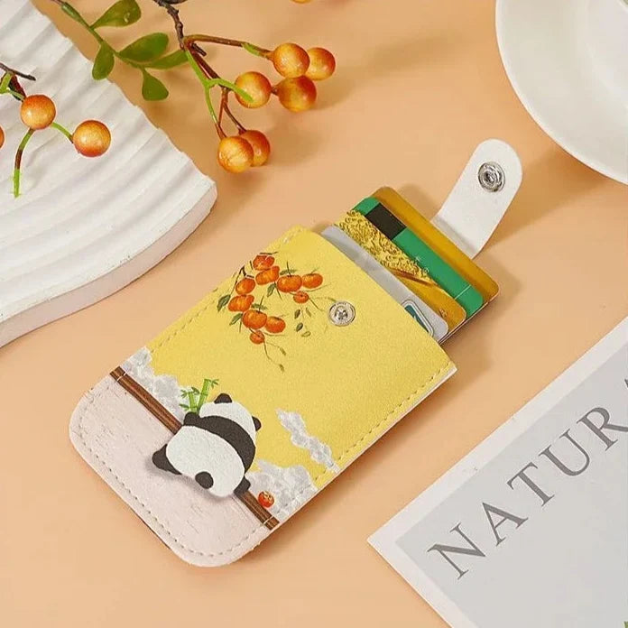 Kawaii Persimmon Cuties Protected Card Holder