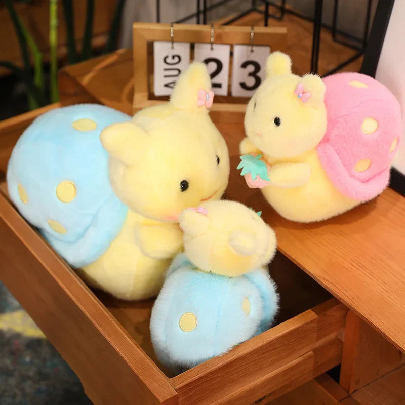 Peluches escargot fraise kawaii