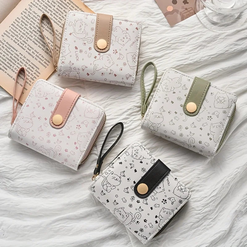 Pochette de poignet imprimé chat Kawaii